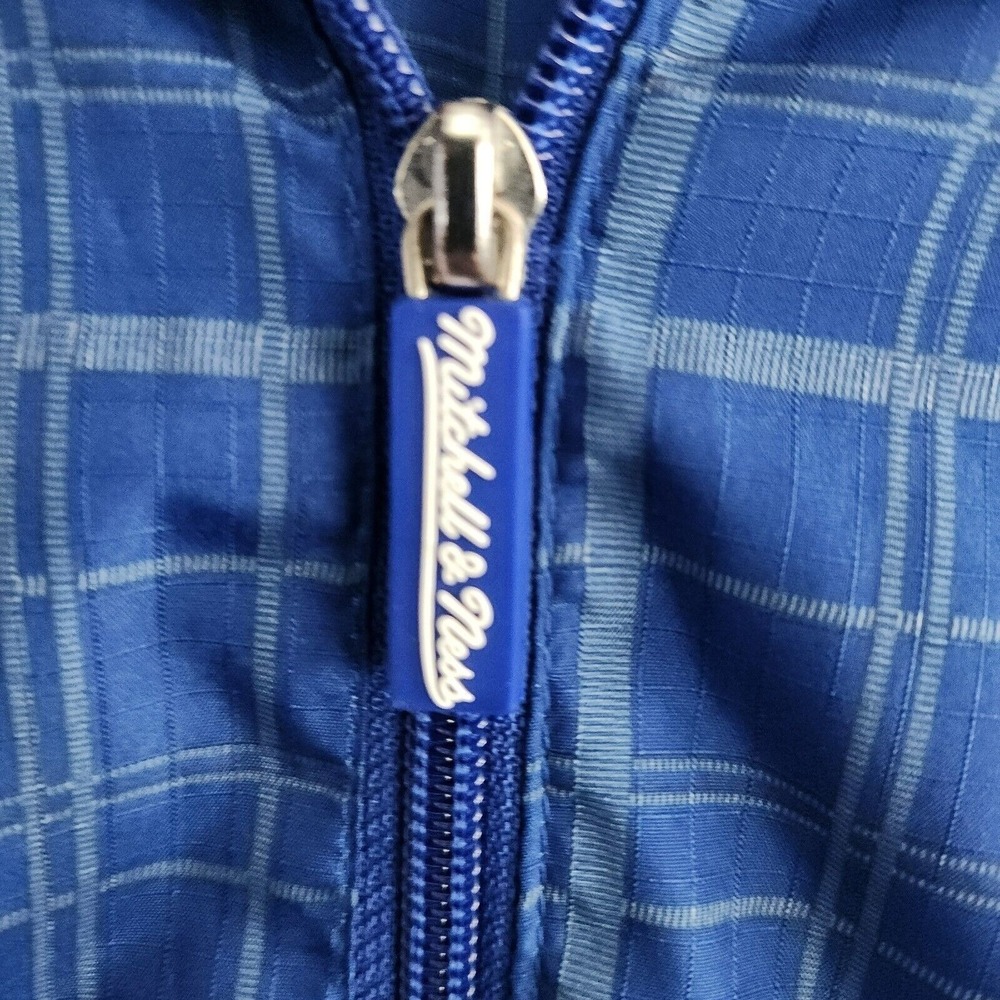 Mitchell & Ness LA Dodgers Jacket 4XL Blue Grid Plaid Windbreaker MLB Vtg Vibe‎ - Picture 12 of 16
